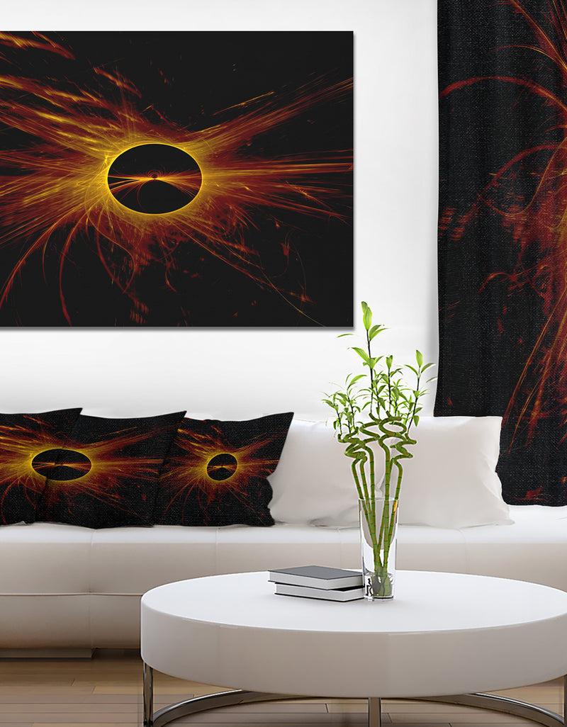 DesignQ Dark Solar Eclipse On Black - Extra Large Abstract Canvas Art Print