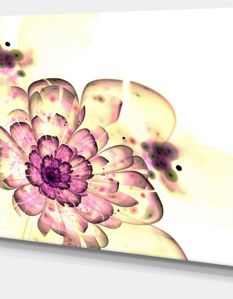 DesignQ Dark Yellow Fractal Floral Art - Digital Art Canvas Print