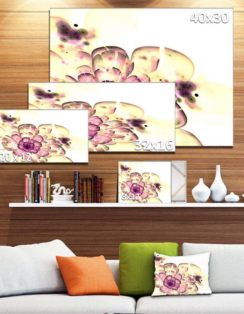 DesignQ Dark Yellow Fractal Floral Art - Digital Art Canvas Print