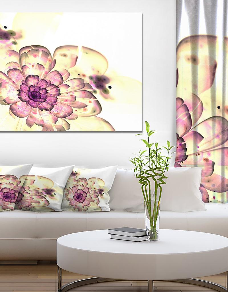 DesignQ Dark Yellow Fractal Floral Art - Digital Art Canvas Print