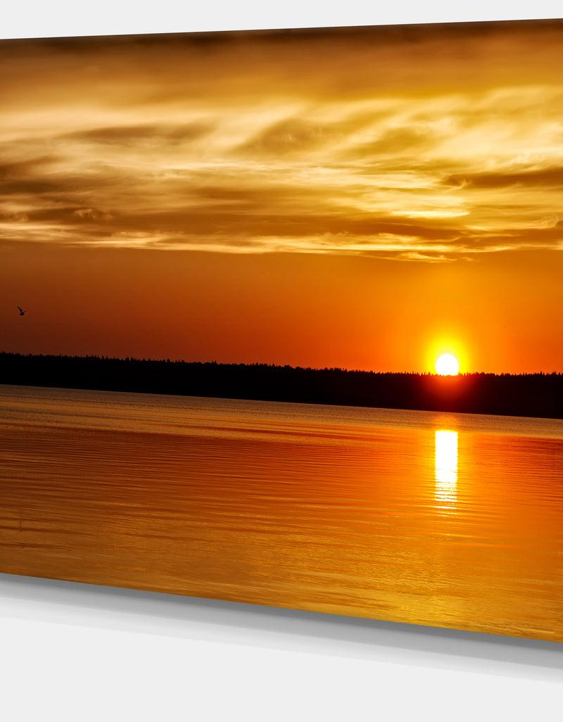 DesignQ Day And Night Seascape Panorama - Modern Seashore Canvas Art