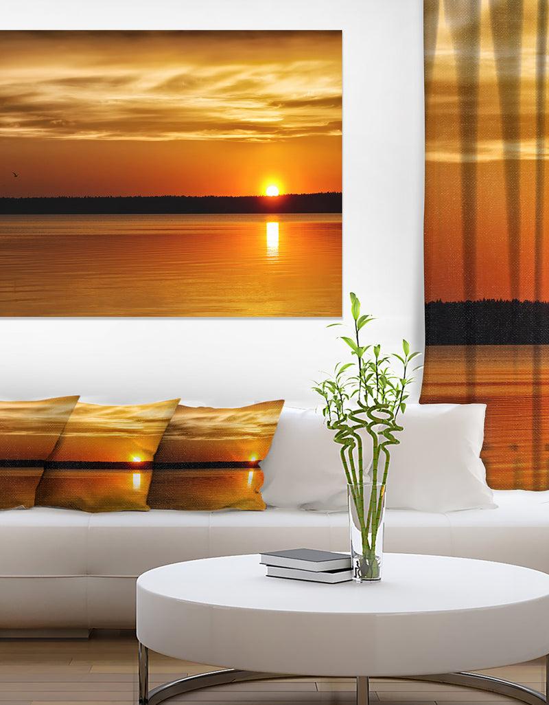 DesignQ Day and Night Seascape Panorama - Modern Seashore Canvas Art