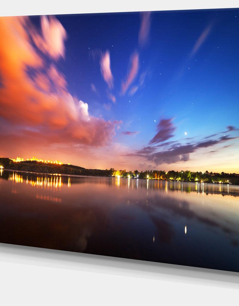 DesignQ Delighted Reflection In River - Landscape Photo Canvas Print