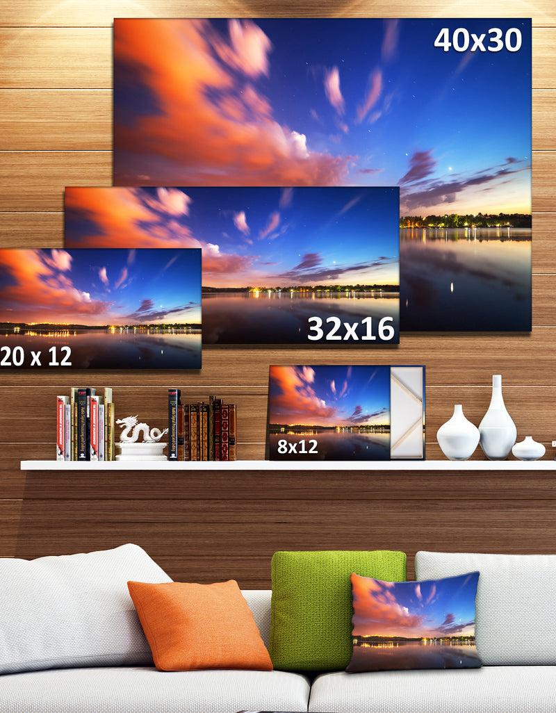 DesignQ Delighted Reflection In River - Landscape Photo Canvas Print