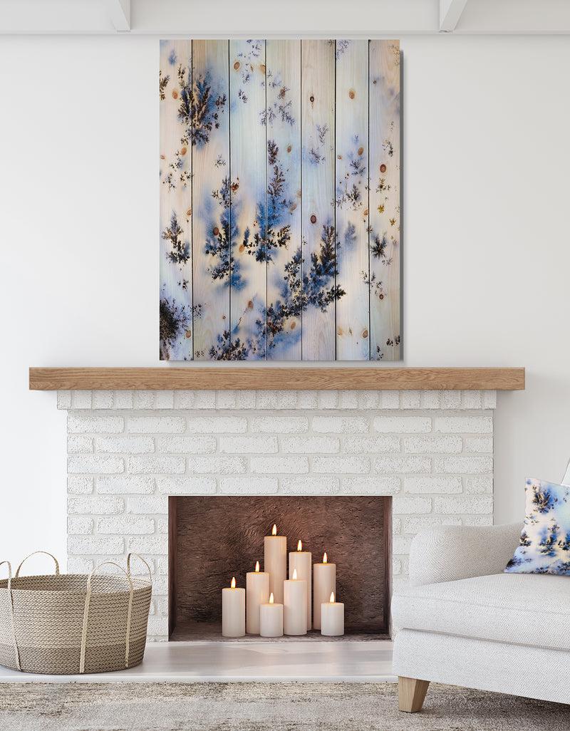 DesignQ Dendrite crystals macro - Stone Photographic Print on Natural Pine Wood