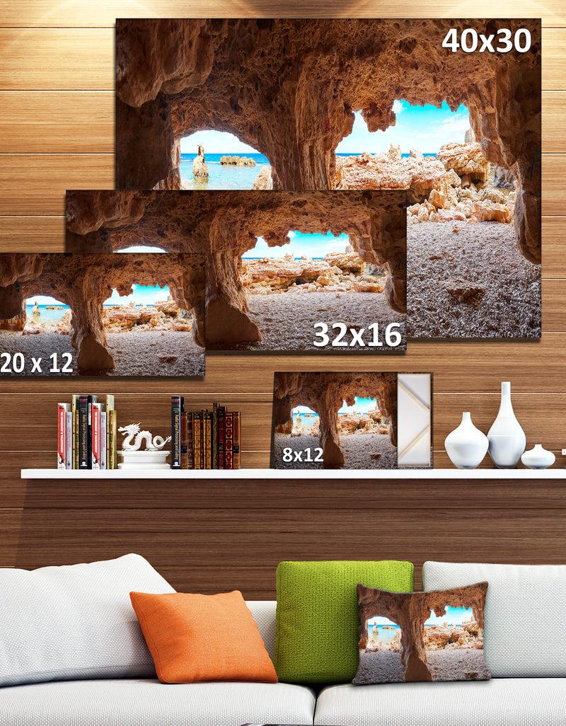 DesignQ Denia Las Rotas Beach Caves - Landscape Artwork Canvas