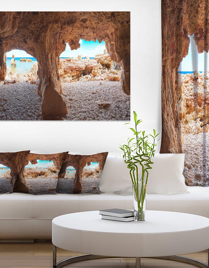 DesignQ Denia Las rotas Beach Caves - Landscape Artwork Canvas