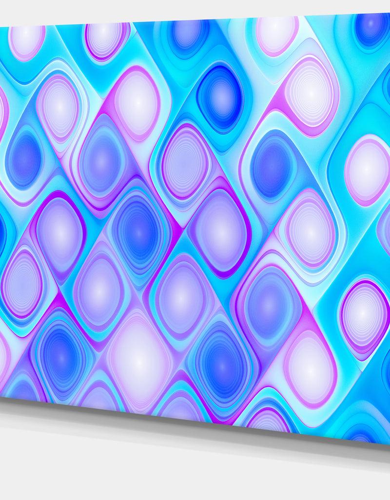 DesignQ Dense Blue Pattern With Swirls - Abstract Wall Art Canvas