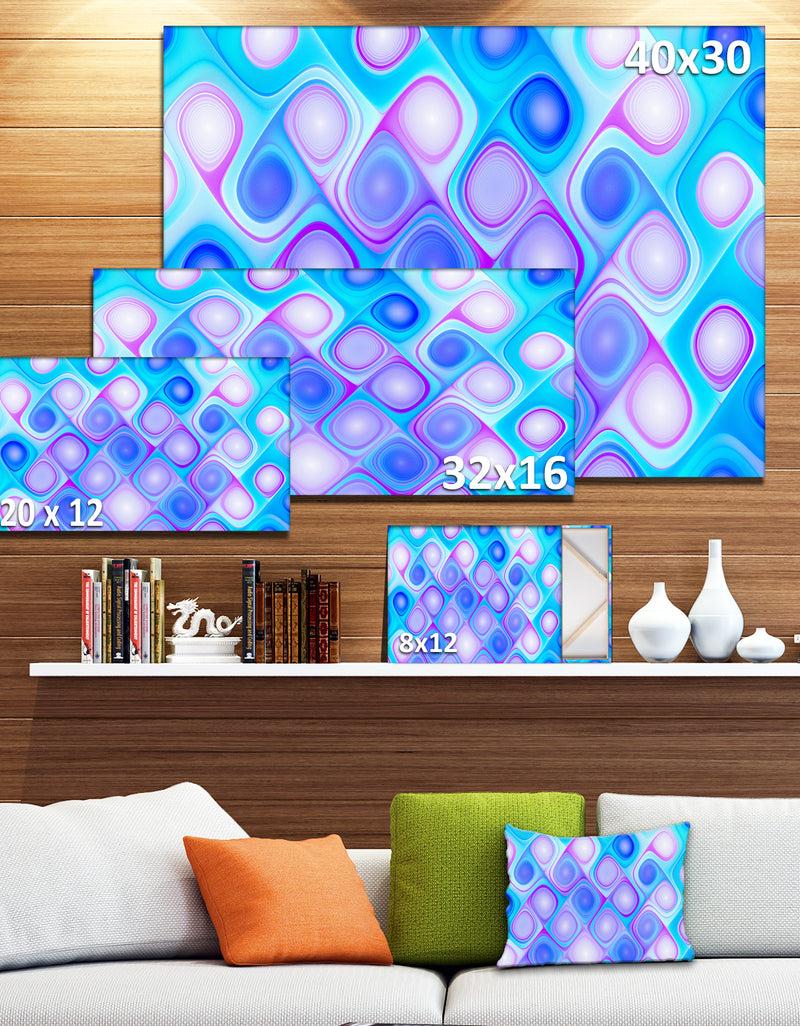 DesignQ Dense Blue Pattern With Swirls - Abstract Wall Art Canvas