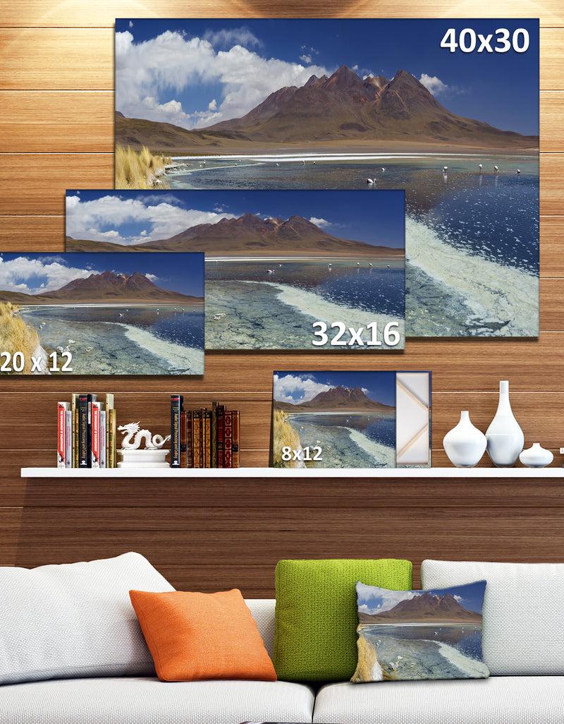 DesignQ Desert Lake Laguna Canapa On Sunny Day - Modern Seashore Canvas Wall Art