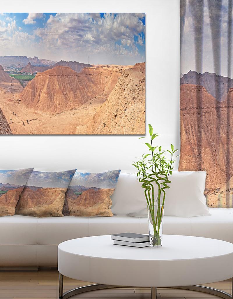 DesignQ Design Canvas Art Print 'Clay Rocks around Riyadh City - Extra Large Landscape Canvas Art Print