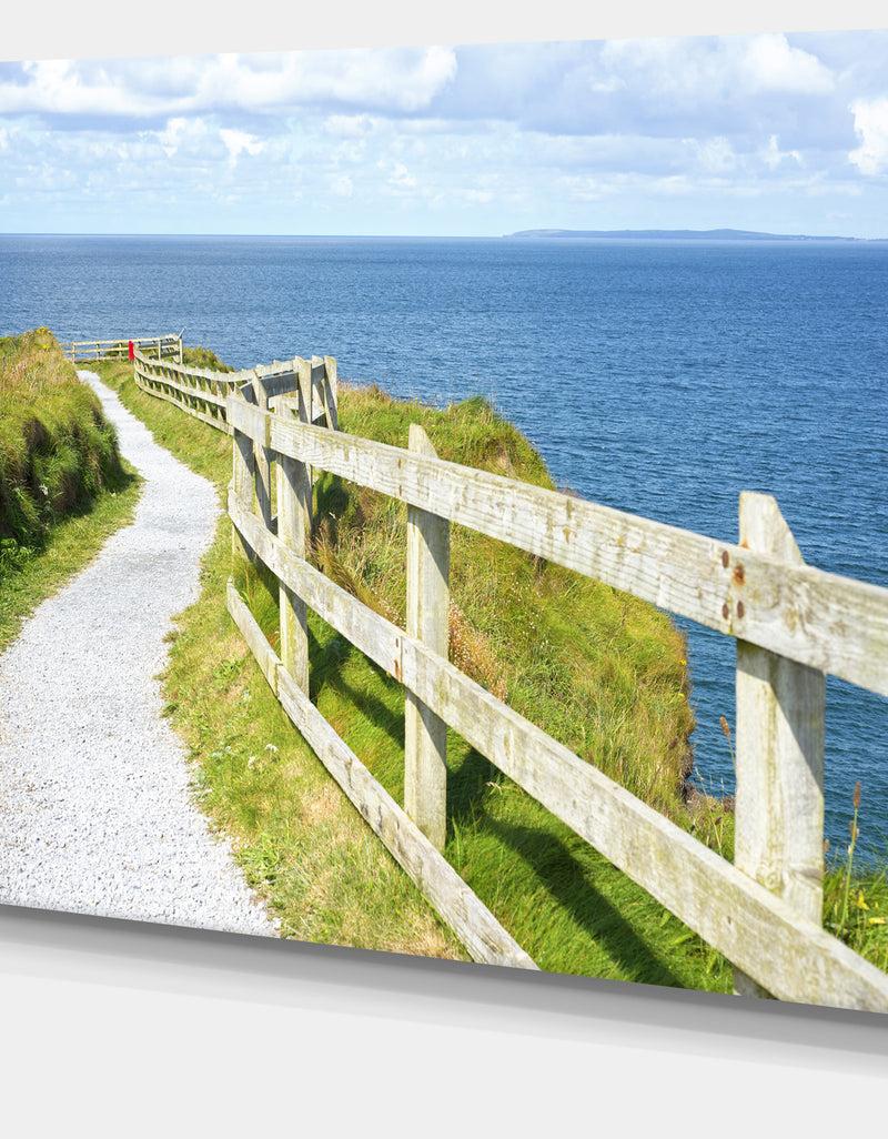 DesignQ Design Canvas Art Print 'Cliff Walk On Wild Atlantic Way - Extra Large Landscape Canvas Art Print
