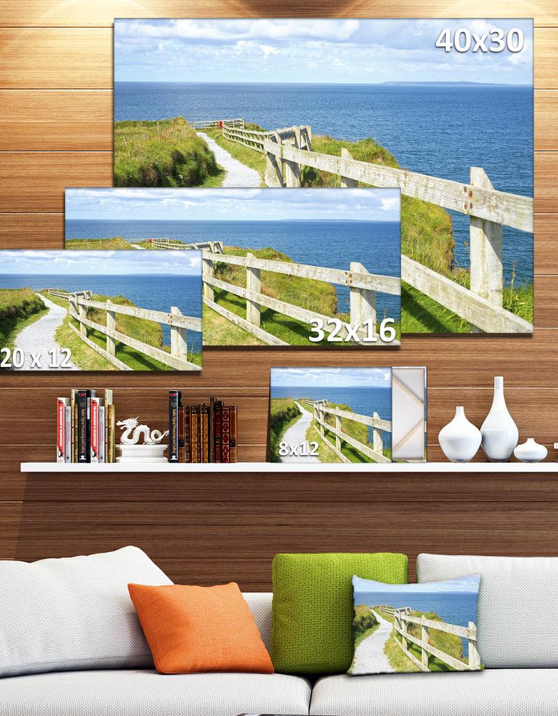DesignQ Design Canvas Art Print 'Cliff Walk On Wild Atlantic Way - Extra Large Landscape Canvas Art Print