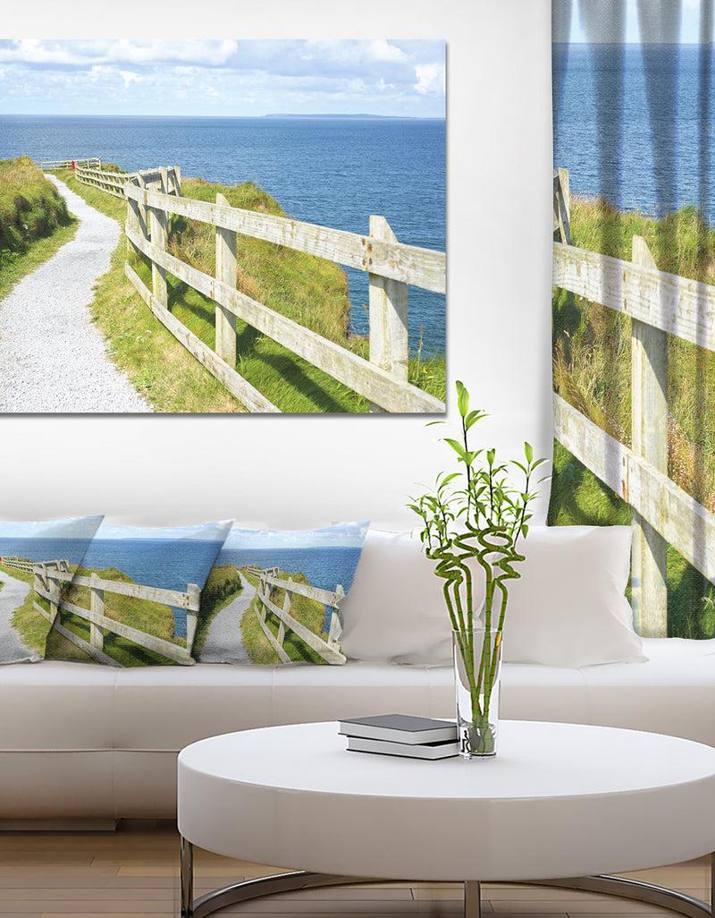 DesignQ Design Canvas Art Print 'Cliff Walk on Wild Atlantic Way - Extra Large Landscape Canvas Art Print