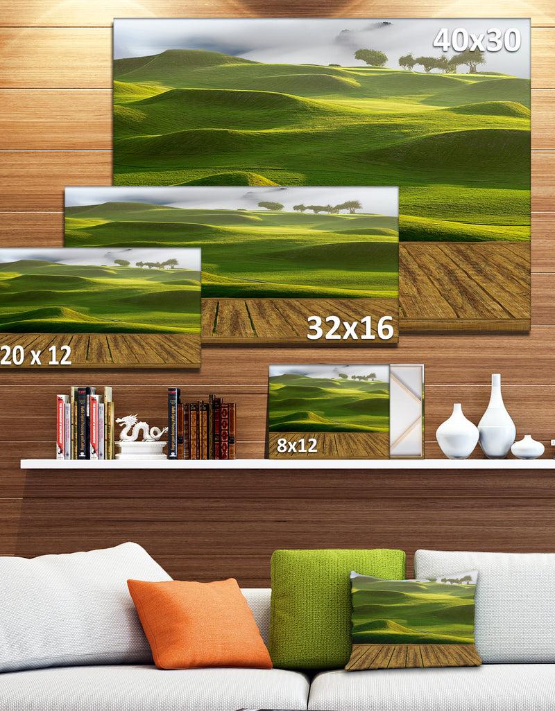DesignQ Design Canvas Art Print 'Golf Course With Wooden Path - Extra Large Landscape Canvas Art Print