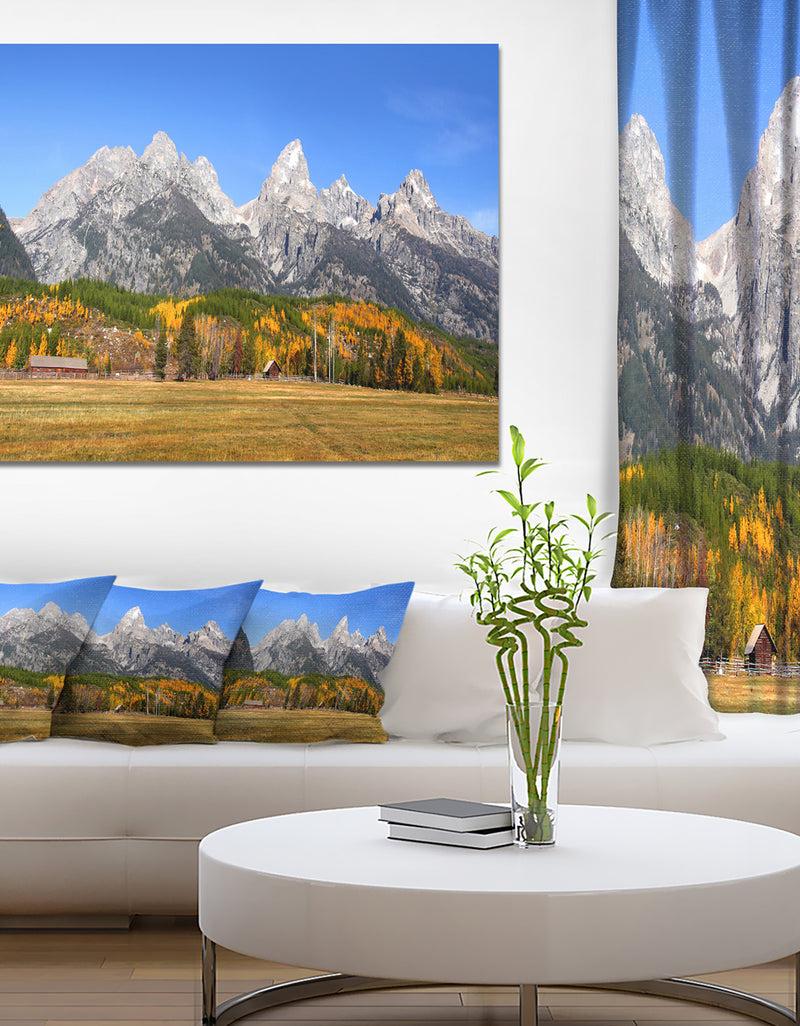 DesignQ Design Canvas Art Print 'Grand Tetons Panorama - Extra Large Landscape Canvas Art Print