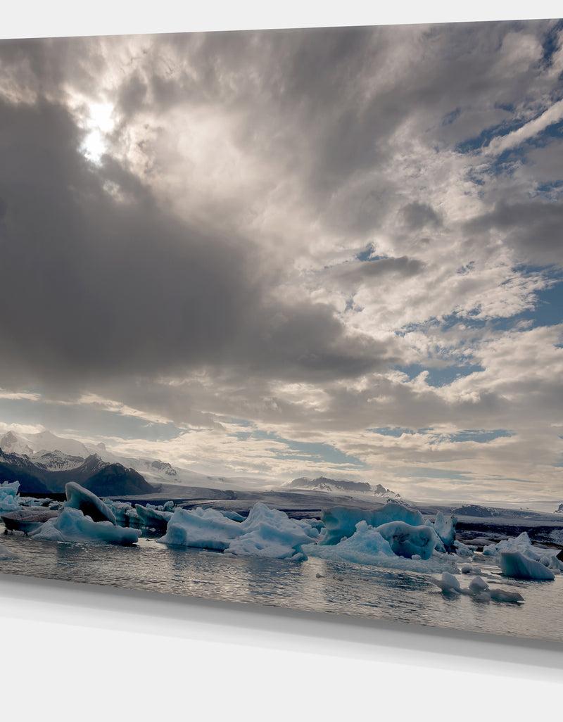 DesignQ Design Canvas Art Print 'Ice Of Jokulsarlon Lagoon - Large Landscape Canvas Art Print