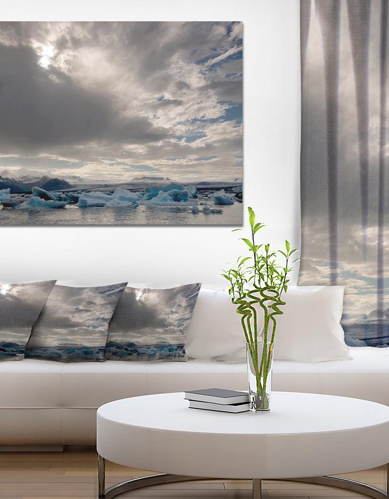 DesignQ Design Canvas Art Print 'Ice of Jokulsarlon Lagoon - Large Landscape Canvas Art Print