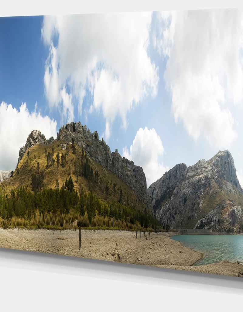 DesignQ Design Canvas Art Print 'Lake And Clouds Panorama - Extra Large Landscape Canvas Art Print