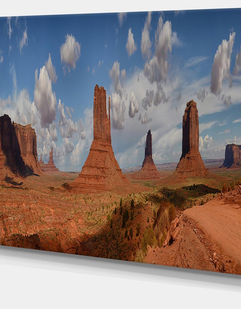 DesignQ Design Canvas Art Print 'Monument Valley Mountains - Extra Large Landscape Canvas Art Print
