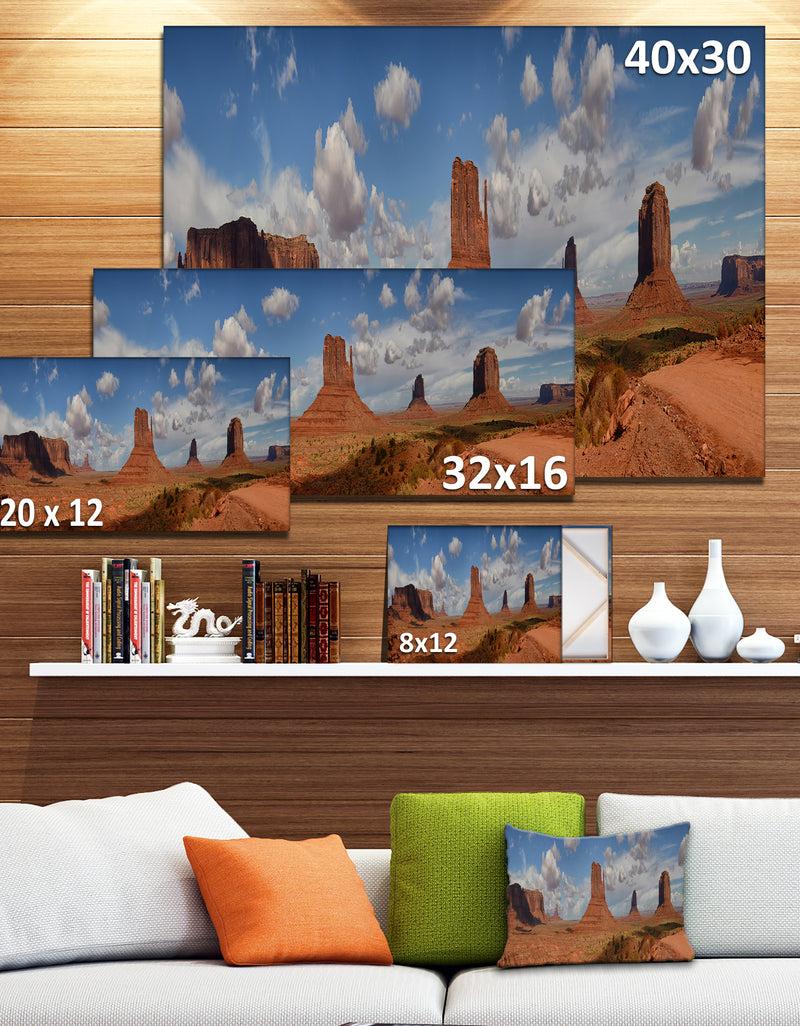 DesignQ Design Canvas Art Print 'Monument Valley Mountains - Extra Large Landscape Canvas Art Print