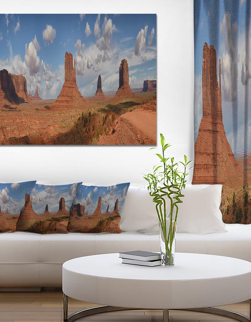 DesignQ Design Canvas Art Print 'Monument Valley Mountains - Extra Large Landscape Canvas Art Print