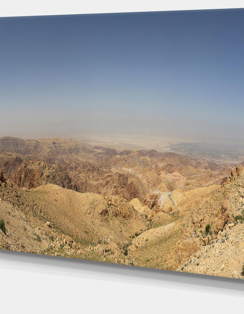 DesignQ Design Canvas Art Print 'Panorama Desert Hills Jordan - Extra Large Landscape Canvas Art Print