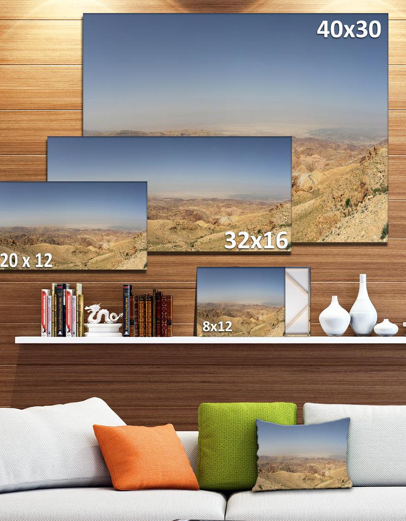 DesignQ Design Canvas Art Print 'Panorama Desert Hills Jordan - Extra Large Landscape Canvas Art Print