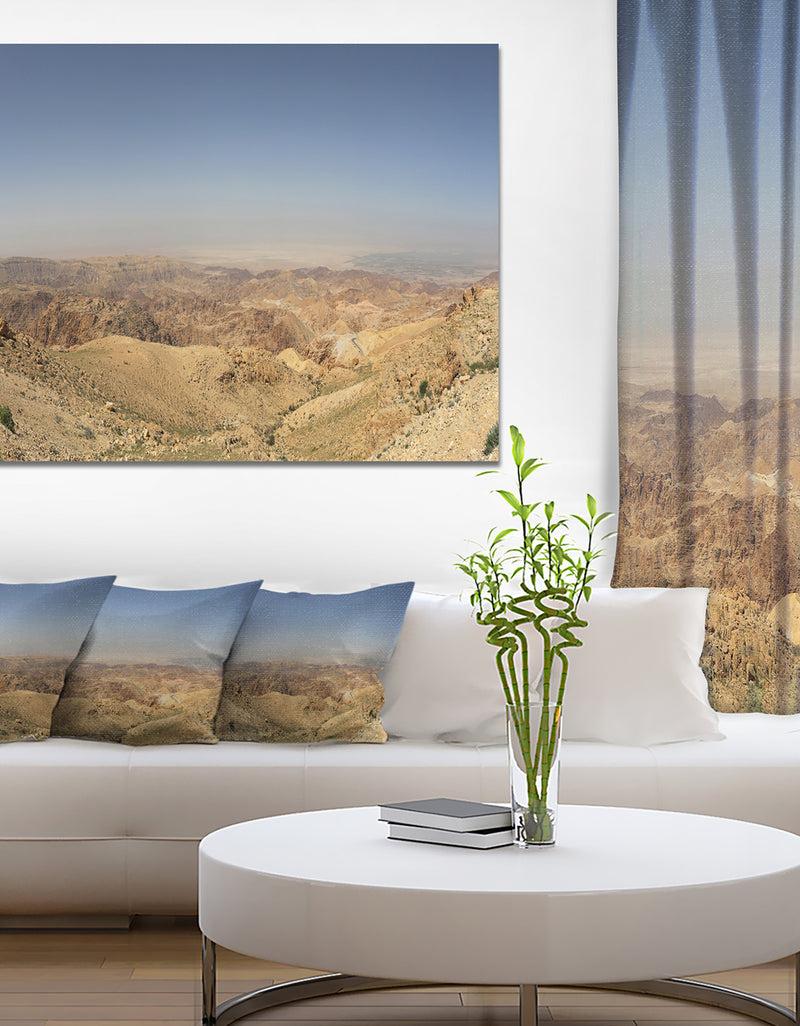 DesignQ Design Canvas Art Print 'Panorama Desert Hills Jordan - Extra Large Landscape Canvas Art Print