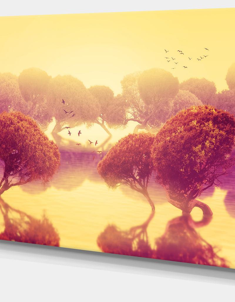 DesignQ Design Canvas Art Print 'Peaceful Japanese Gardens - Large Landscape Canvas Art Print