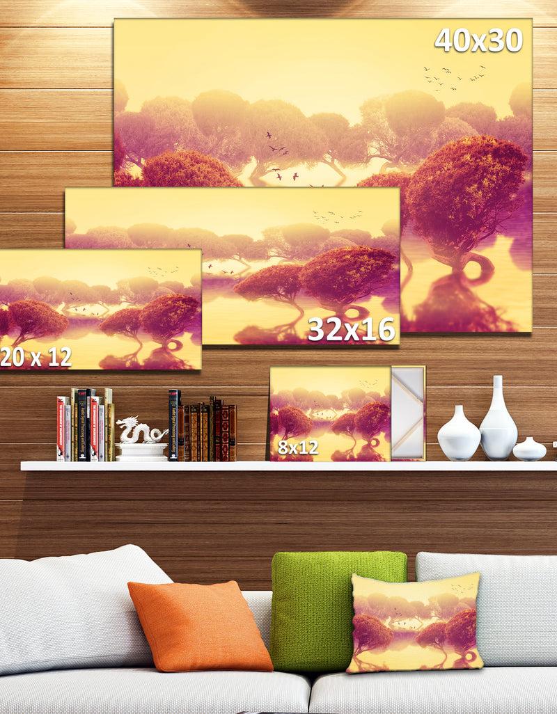 DesignQ Design Canvas Art Print 'Peaceful Japanese Gardens - Large Landscape Canvas Art Print