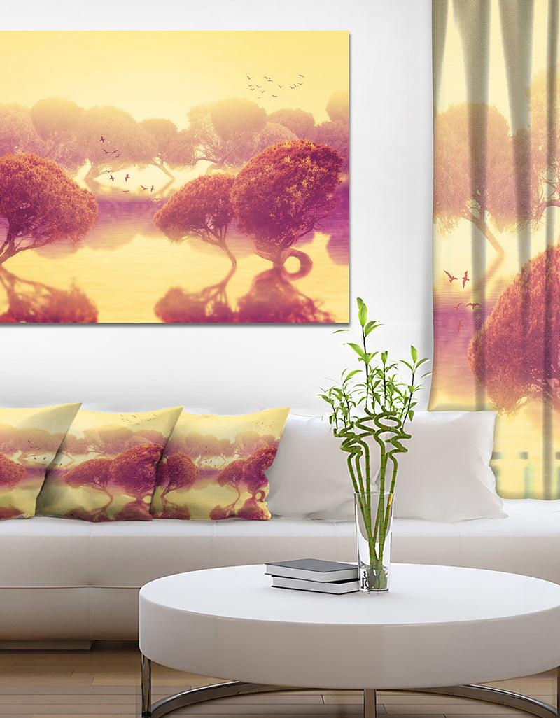 DesignQ Design Canvas Art Print 'Peaceful Japanese Gardens - Large Landscape Canvas Art Print