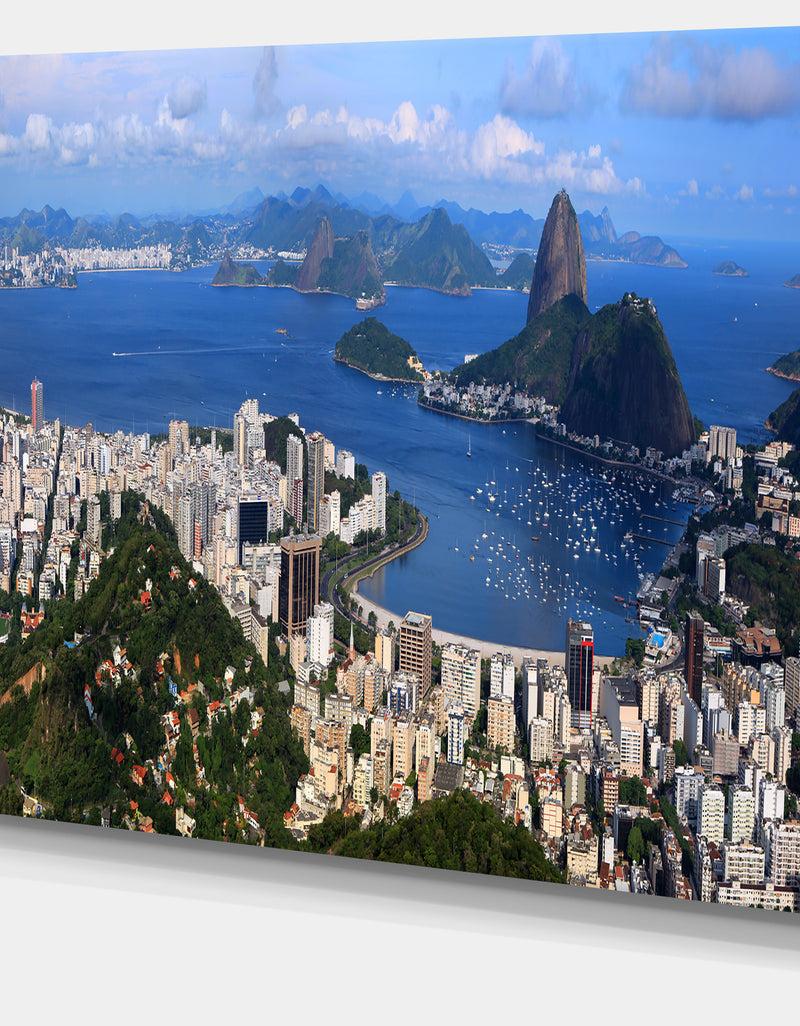 DesignQ Design Canvas Art Print 'Rio De Janeiro Panorama - Extra Large Landscape Canvas Art Print
