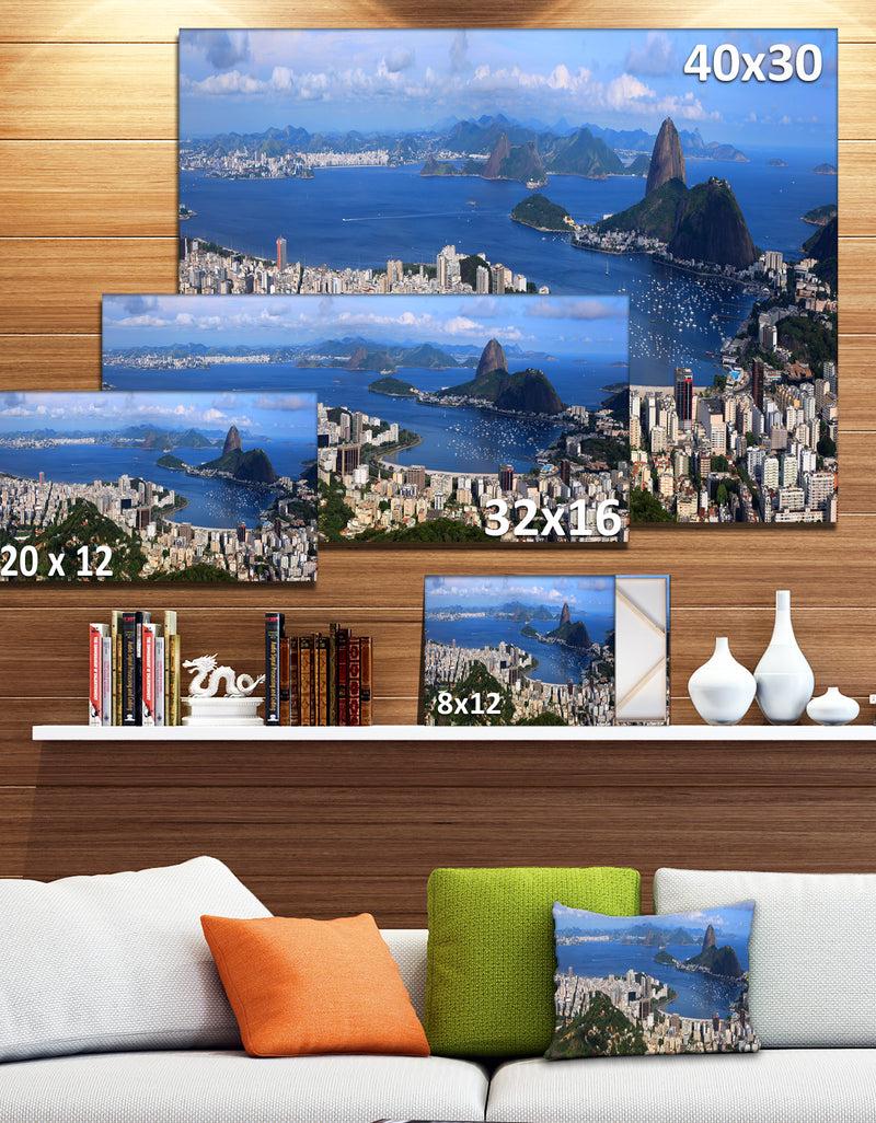 DesignQ Design Canvas Art Print 'Rio De Janeiro Panorama - Extra Large Landscape Canvas Art Print
