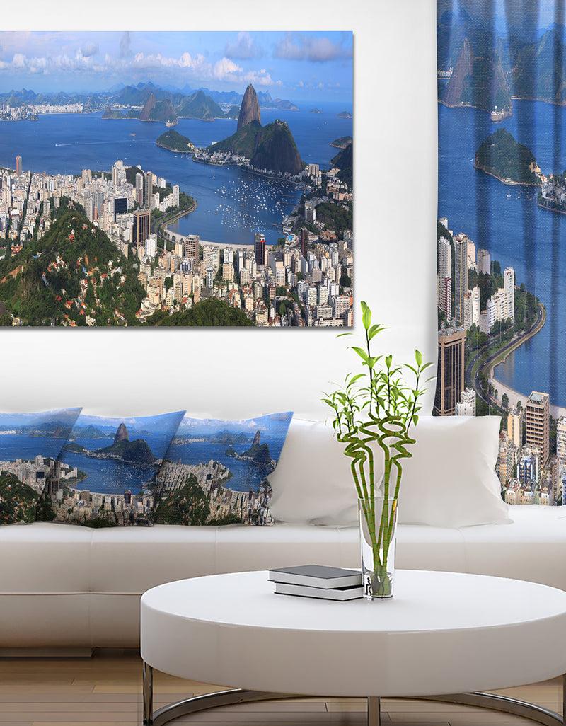DesignQ Design Canvas Art Print 'Rio De Janeiro Panorama - Extra Large Landscape Canvas Art Print