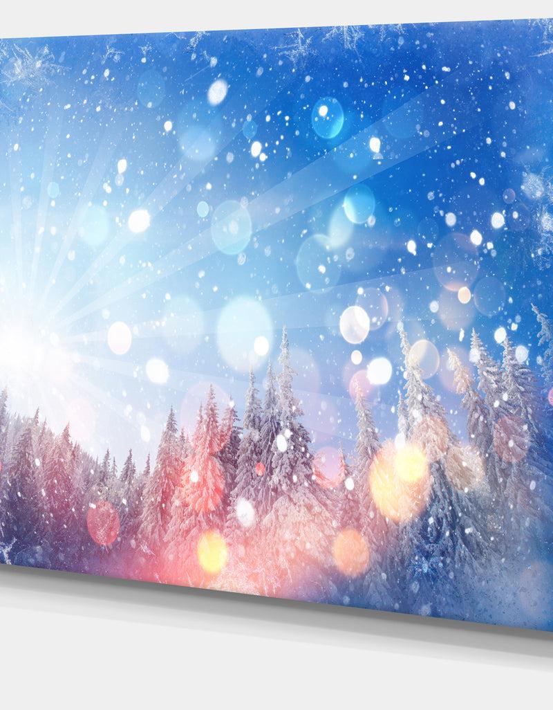 DesignQ Design Canvas Art Print 'Winter Trees Snowbound - Extra Large Landscape Canvas Art Print