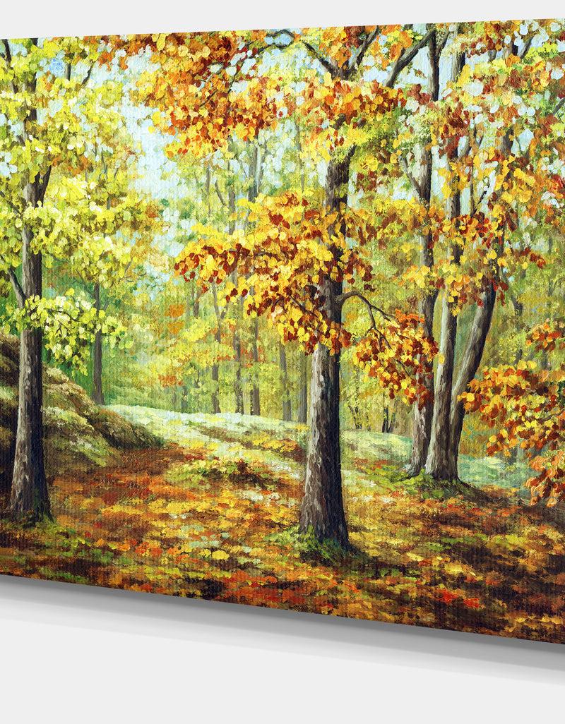 DesignQ Autumn Wood - Landscape Canvas Art Print