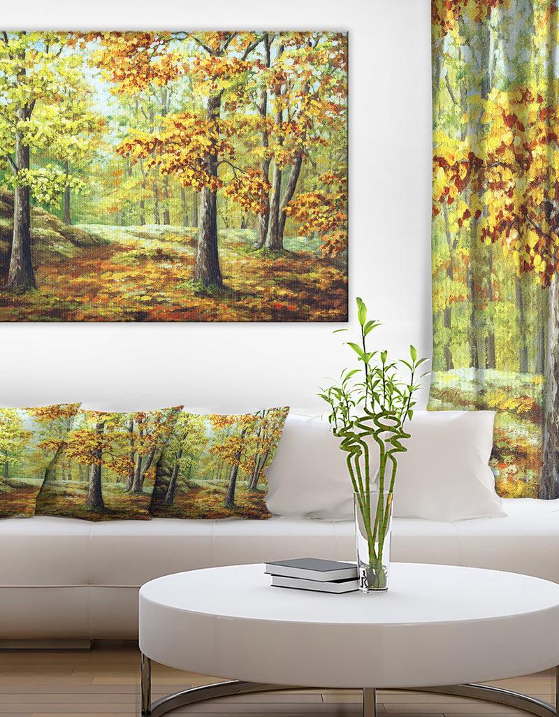 DesignQ Autumn Wood - Landscape Canvas Art Print