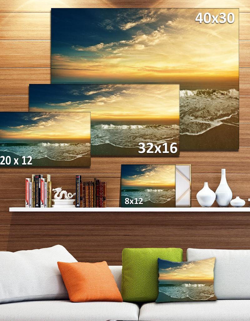DesignQ Beach Panorama - Landscape Canvas Art Print