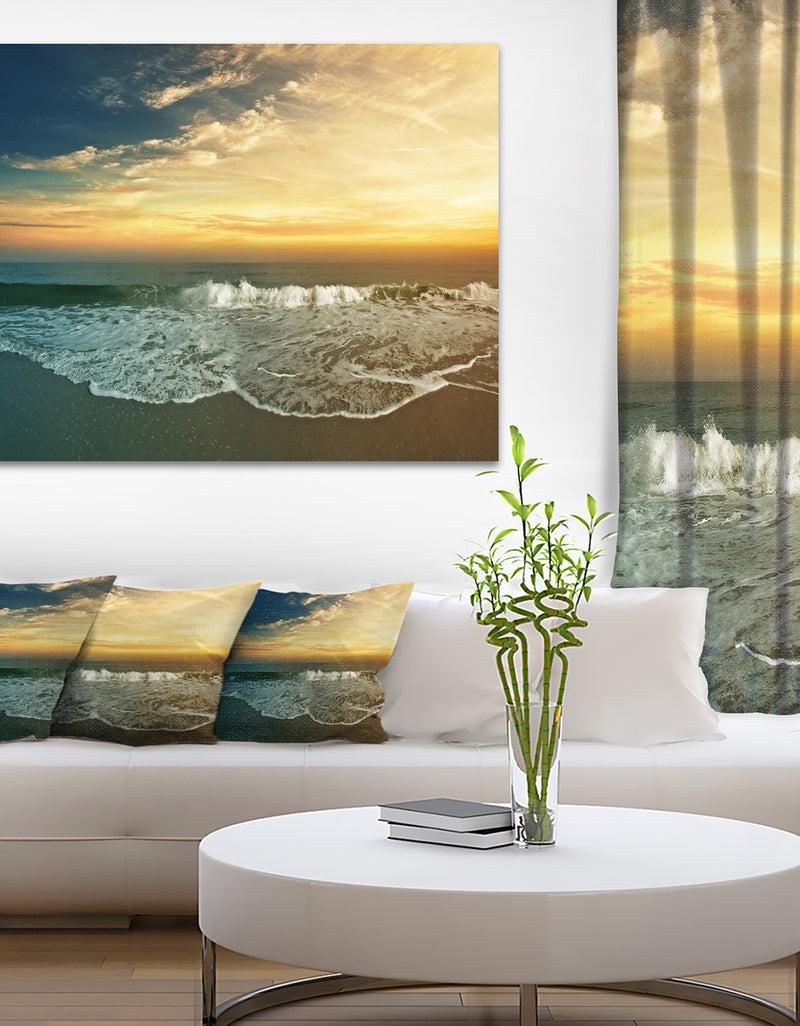 DesignQ Beach Panorama - Landscape Canvas Art Print