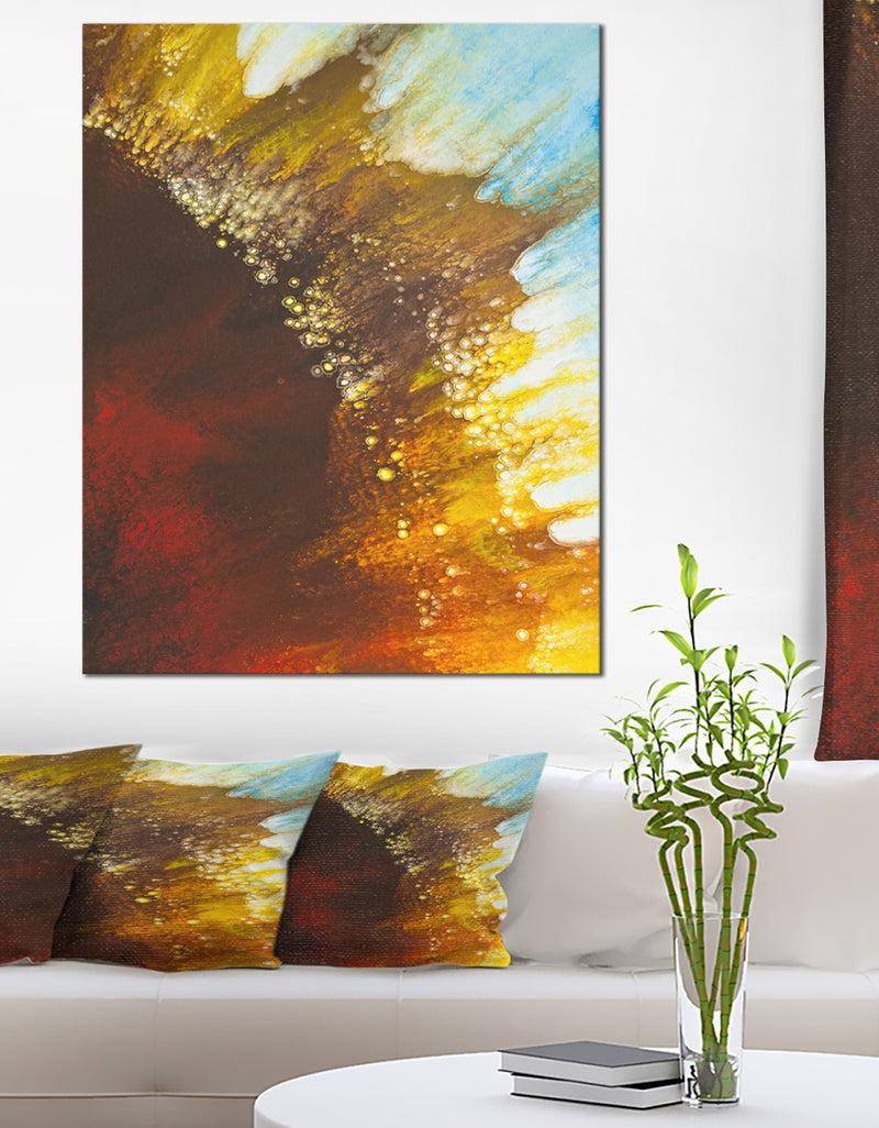 DesignQ Blow of Brown - Abstract Canvas Art Print
