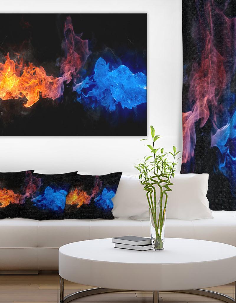 DesignQ Blue and Red Fire Contemporary Artwork