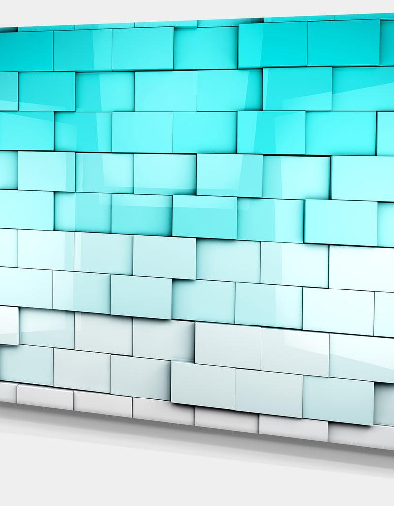 DesignQ Blue Mosaic Cubes - Contemporary Artwork