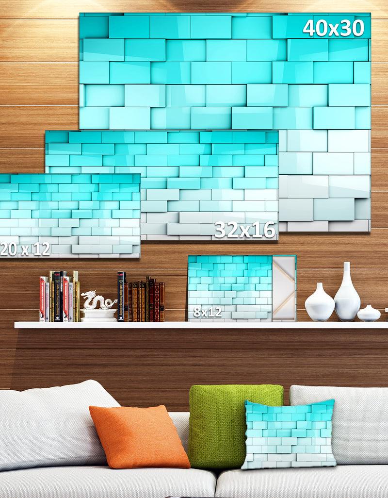 DesignQ Blue Mosaic Cubes - Contemporary Artwork