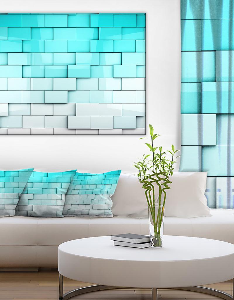 DesignQ Blue Mosaic Cubes - Contemporary Artwork