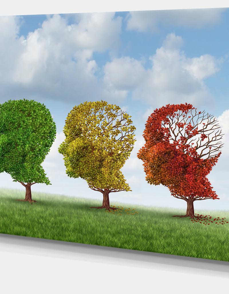 DesignQ Brain Aging - Digital Canvas Art Print