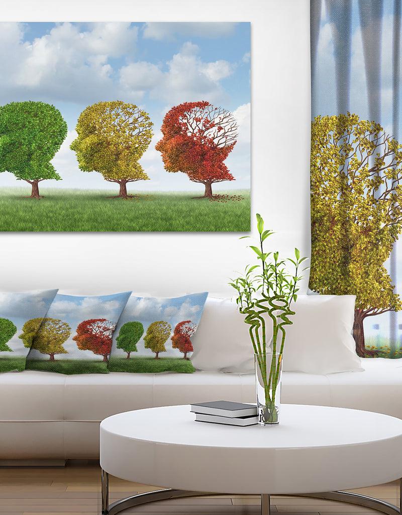 DesignQ Brain Aging - Digital Canvas Art Print
