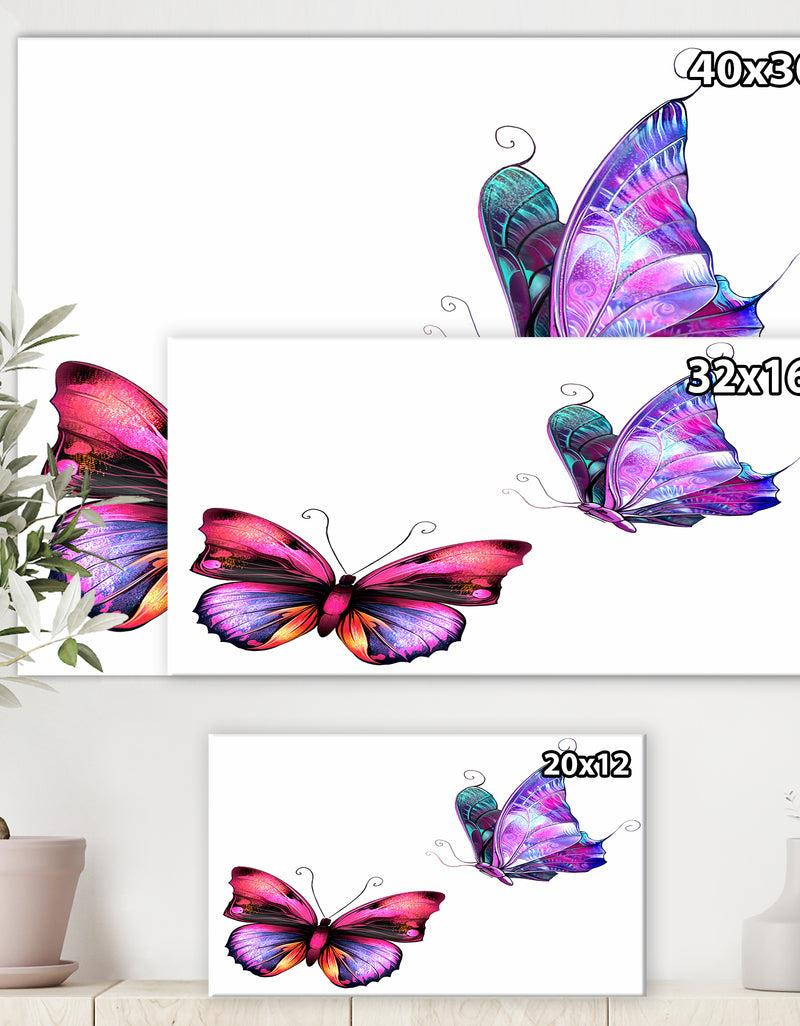 DesignQ Butterflies - Cottage Canvas Wall Art