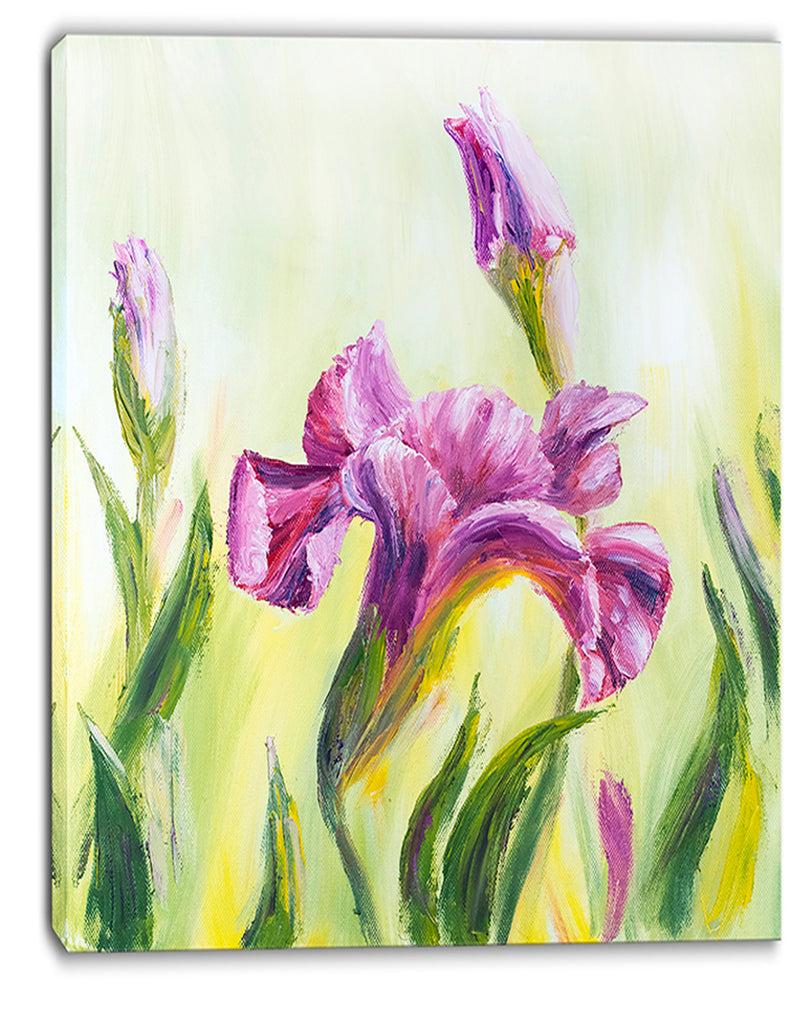 DesignQ Dancing Irises - Floral Canvas Art Print