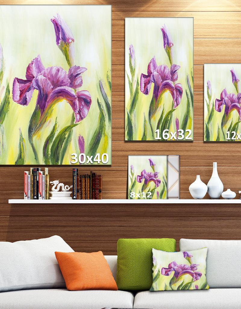 DesignQ Dancing Irises - Floral Canvas Art Print